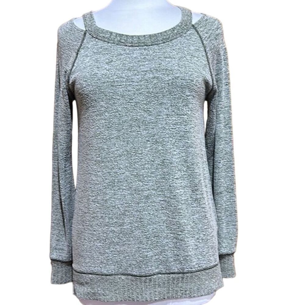 Anthropologie Saturday Sunday Cut Out Shoulder Long Sleeve Top Size XS - EUC